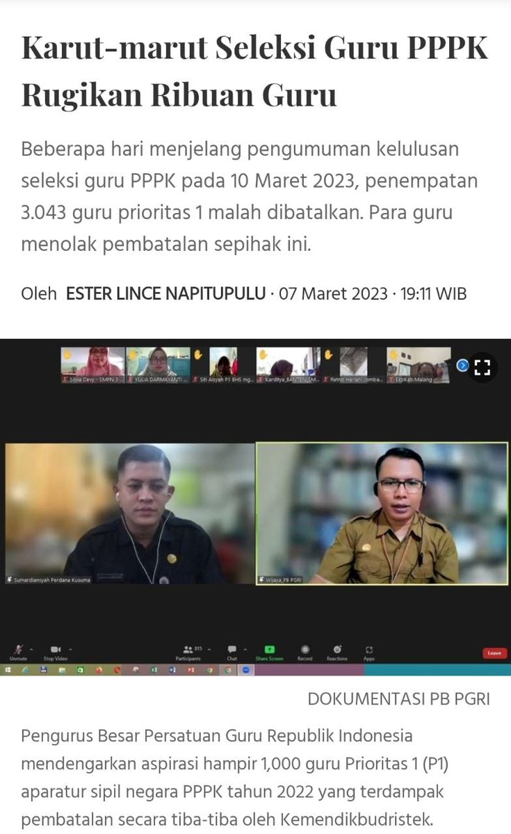 PBPGRI_OFFICIAL's tweet photo. Karut-marut Seleksi Guru PPPK Rugikan Ribuan Guru. Lebih lengkap di https://t.co/CyDWDQm1jt

#PGRI https://t.co/2BRdCvGBOM