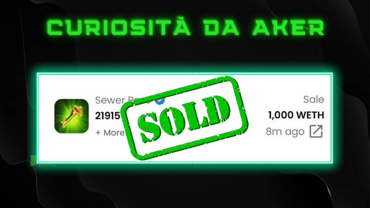 NFT VENDUTO PER 1.6ml di dollari 🚨

Il Pro Player di Fortnite <a href="/Mongraal/">Mongraal</a> ha venduto qualche giorno fa la sua golden key per la modica cifra di 1.000 WETH (circa 1.6 milioni di dollari) ...⤵️