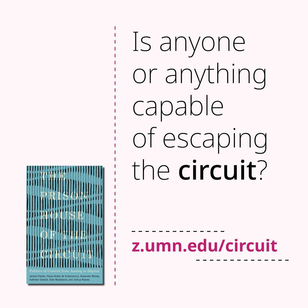 My new book The Prison House of the Circuit is officially available today! Buy a copy now from <a href="/UMinnPress/">U of MN Press</a>: bit.ly/prisonhouse Co-authored with Jeremy Packer, <a href="/PCVillavicencio/">Paula de Villavicencio</a>, <a href="/kfoswald/">Kathy Oswald</a>, <a href="/KateMadd/">Kate M Maddalena</a>, &amp; Josh Reeves. #History #Media #Government #Power