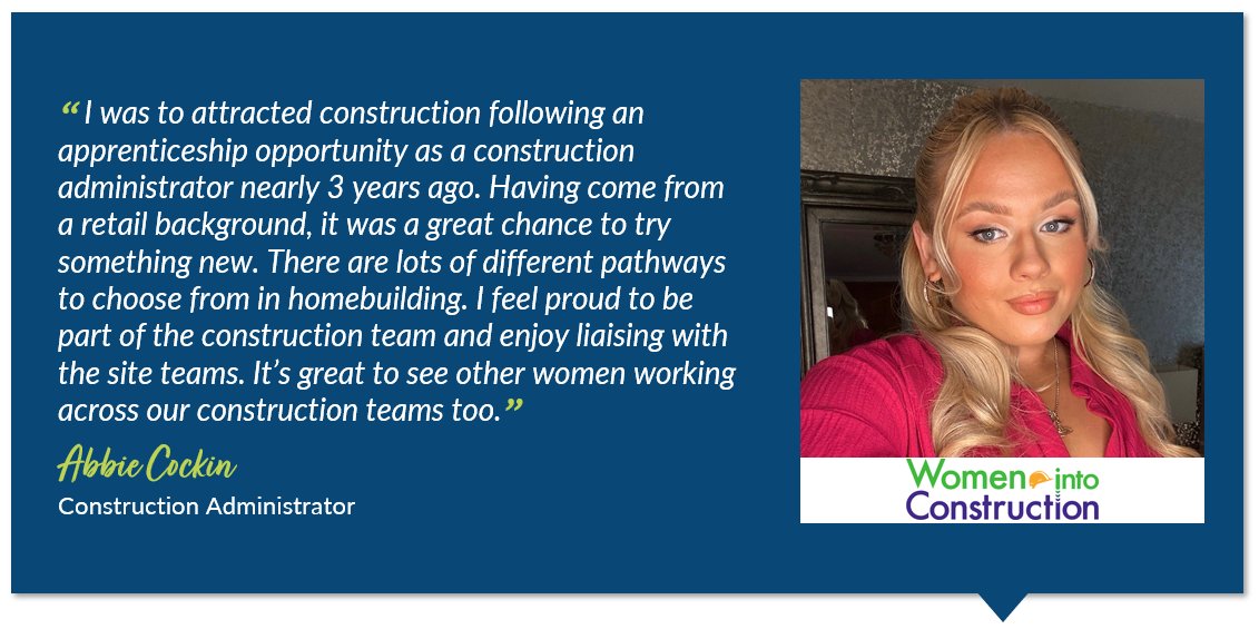 Meet Abbie our Construction Administrator in Yorkshire East, who joined us as an apprentice nearly three years ago. Here she has shared her experience of joining the housebuilding industry. #womeninconstructionweek #construction
