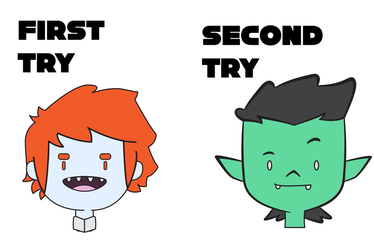 ChrisTheSapien's tweet photo. Also look at the difference between my attempts at a character in illustrator. Line wait makes such a difference https://t.co/kdQDPJ80wD
