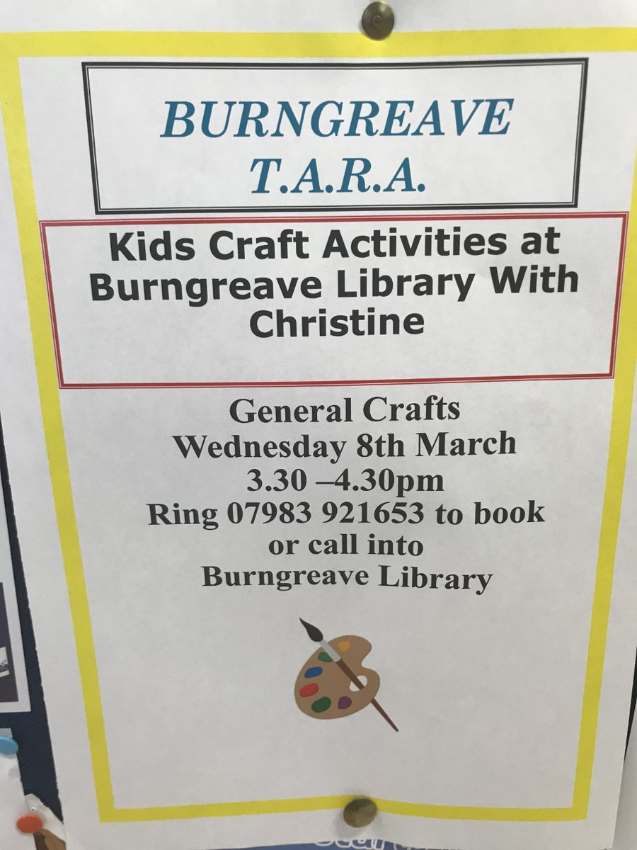 Burngreave Library (@burngreavelib) on Twitter photo FREE children's crafts activities here at Burngreave Library tomorrow Wednesday 8th March 3.30-4.30pm
More details below.
Call to book or just come along!
<a href="/_stcatherines/">St Catherine’s</a> <a href="/BWA_Sheffield/">Byron Wood Academy</a> <a href="/Abbeyfield_sch/">Abbeyfield Academy</a> <a href="/PyebankSchool/">Pyebank CE Primary</a> <a href="/AstreaAcadSheff/">Astrea Academy Sheffield - Secondary Phase</a> FREE children's crafts activities here at Burngreave Library tomorrow Wednesday 8th March 3.30-4.30pm
More details below.
Call to book or just come along!
<a href="/_stcatherines/">St Catherine’s</a> <a href="/BWA_Sheffield/">Byron Wood Academy</a> <a href="/Abbeyfield_sch/">Abbeyfield Academy</a> <a href="/PyebankSchool/">Pyebank CE Primary</a> <a href="/AstreaAcadSheff/">Astrea Academy Sheffield - Secondary Phase</a>