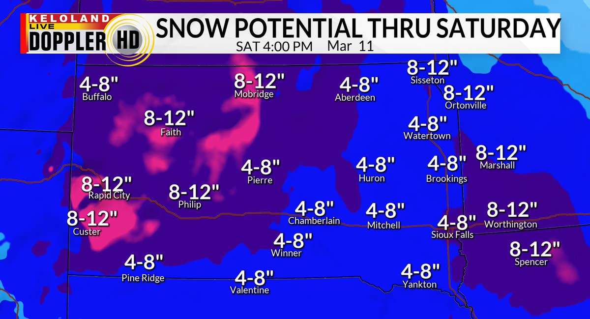 KELOLAND Weather on Twitter "Piece by piece, snow chances will add up