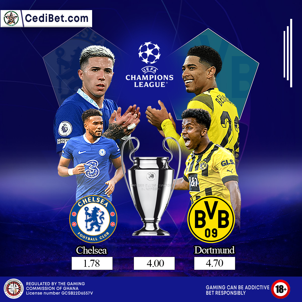 1CediBet's tweet photo. Can Chelsea do a Come Back! tonight. Check out the Latest ODDS and find out more on https://t.co/5OKqYrDXiX https://t.co/MotevgOGLD