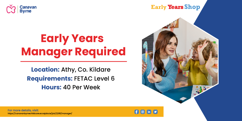 For more details, visit: canavanbyrnechildcare.eccejobs.ie/job/2295/manag…
#childcarejobs #earlyyearsjobs #canavanbyrne #jobsboard