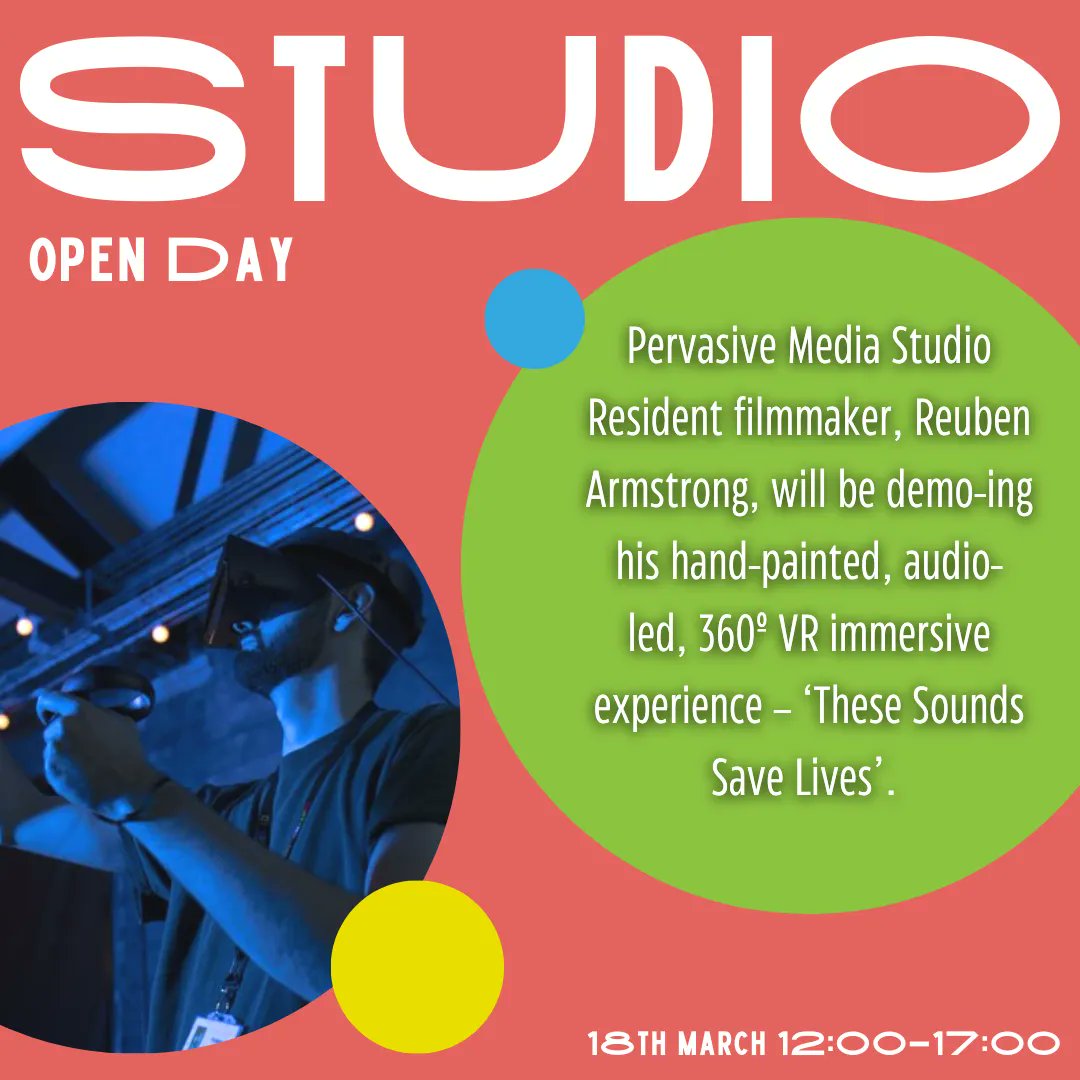 Coming to @PMStudioUK 's open day? Visit our Studio resident @ReubenArmstrong who'll be demo-ing his hand-painted 360º VR immersive experience – ‘These Sounds Save Lives’. Find out more here: buff.ly/3ZOdOjB Photo by Jamie Neale