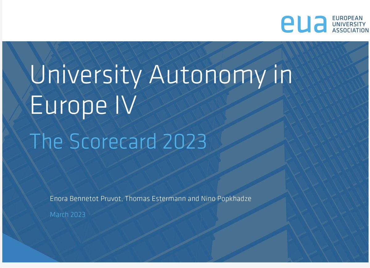 Birilerinin okuması dileğiyle...

The "University Autonomy in Europe IV: The Scorecard 2023" report is now available on the EUA website
 🔗 bit.ly/AutonomyScorec…