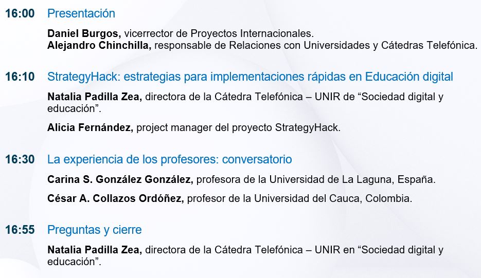 UNIRiTED's tweet photo. 📢 !No te lo pierdas! webinar sobre “Estrategias de digitalización de la universidad” dentro del proyecto europeo #StrategyHack en colaboración con #CatedraTelefonicaUNIR.

🗓️ 9 de marzo a las 16:00h
👉Inscripción: https://t.co/3fWY2GxKGk 

🇪🇺 Co-funded @EUErasmusPlus https://t.co/hh6ZKOt59C