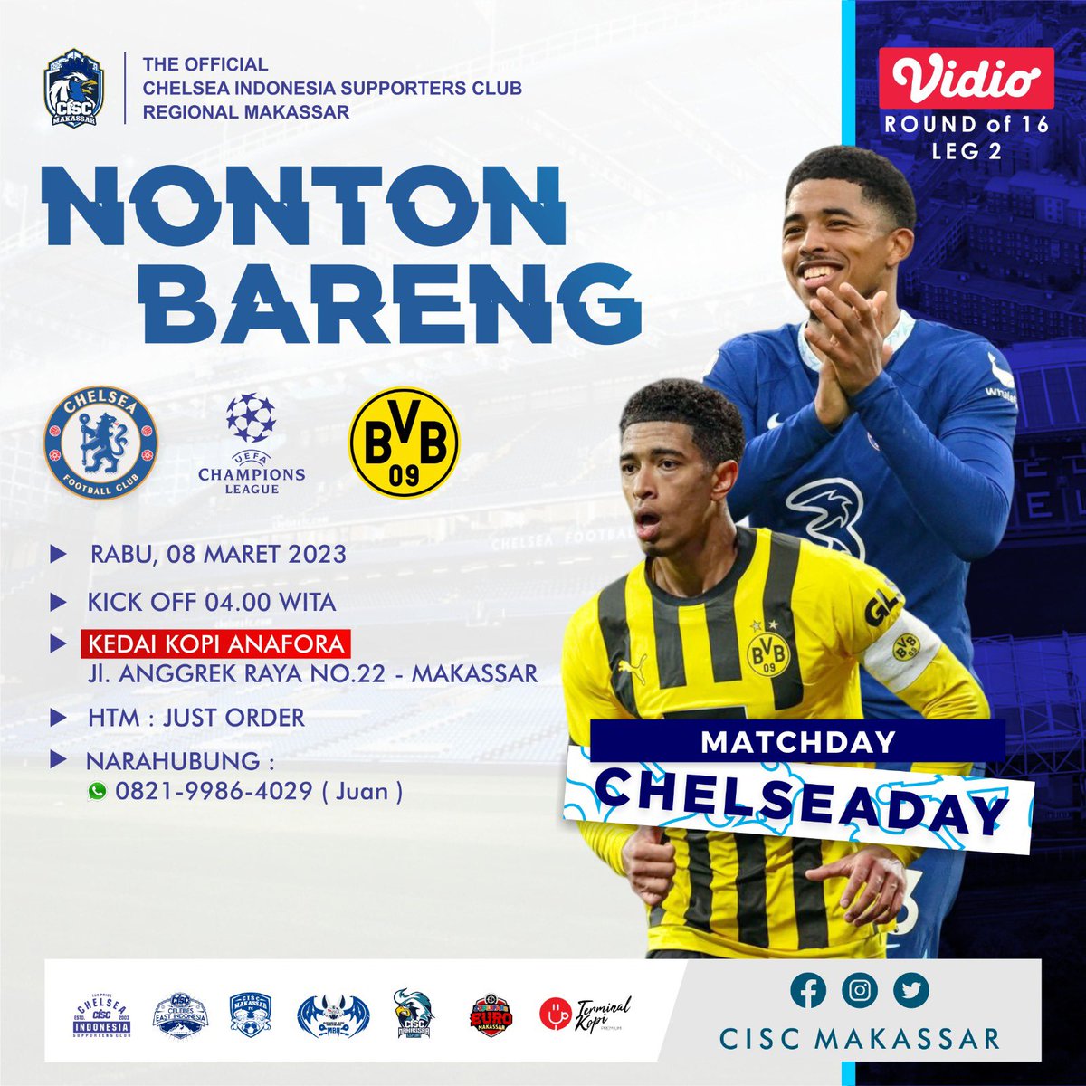 CISCmakassar's tweet photo. Semua boleh hilang, kecuali harapan 🤲
Today is a #ChelseaDay🔵
NOBARKAN 🔥
Kawal sampai lolos 🙌
This is CISC Makassar,
Ewakooo!!!
@chelseaindo_ofc
#ThePrideofCISC https://t.co/j2voHFO7uv