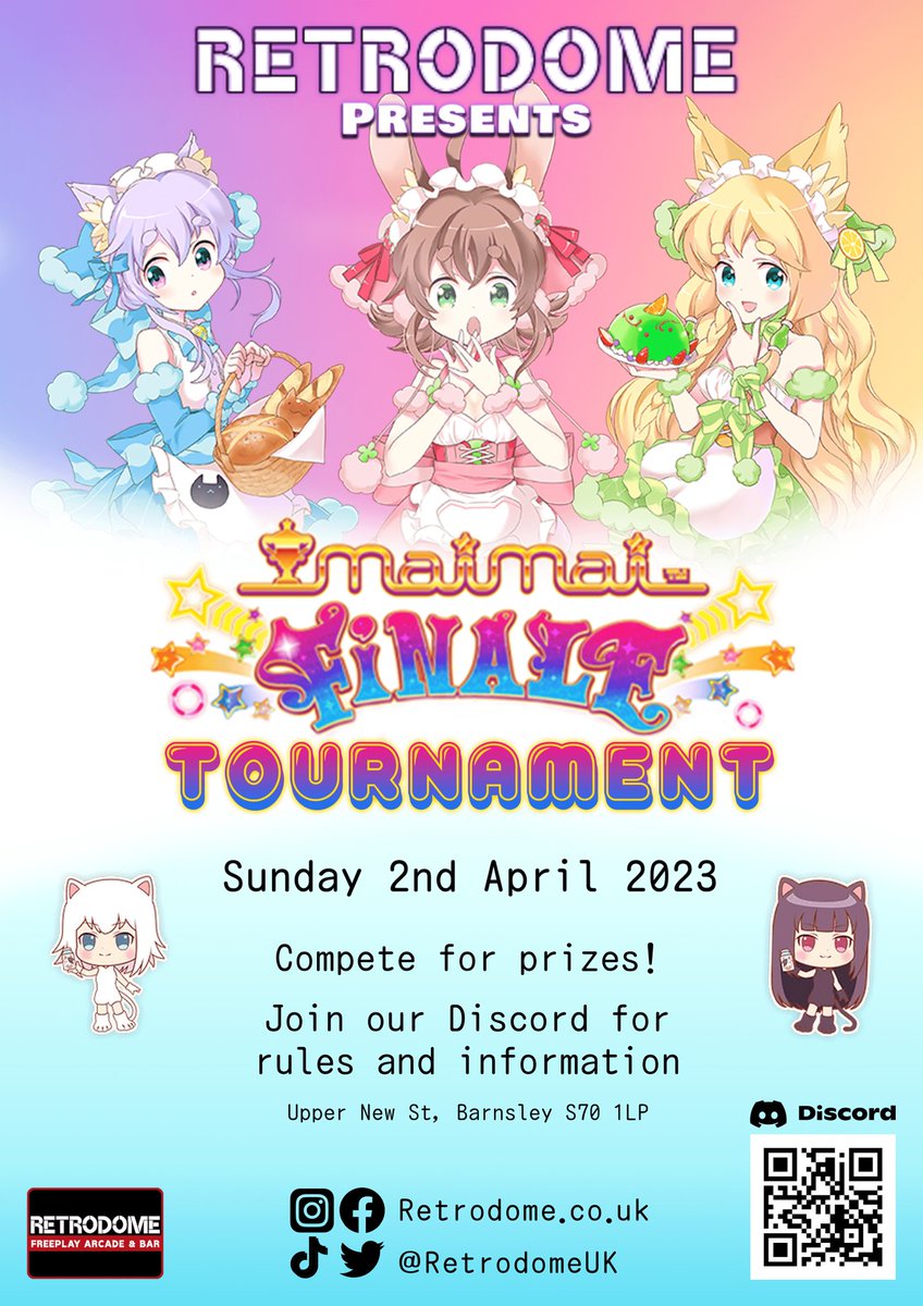 Like rhythm games? Retrodome's first ever Maimai Finale tournament will take place on the 2nd of April, with prizes up for grabs!
Be sure to join our Discord to find details on how to register!

🎵🎶🎵🎶🎵🎶🎵
discord.gg/fVjmrYMrTM

#maimai #maimaifinale #rhythmgames #barnsley