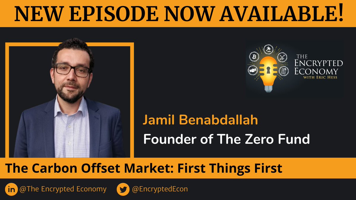 NEW EPISODE NOW AVAILABLE!

This week's special guest: Jamil Benabdallah joins us to discuss...

THE CARBON OFFSET MARKET: FIRST THINGS FIRST

Tune in on your favorite #podcast app!

lnkd.in/eFkpZQgB

#Blockchain #CarbonCredits #CarbonMarkets