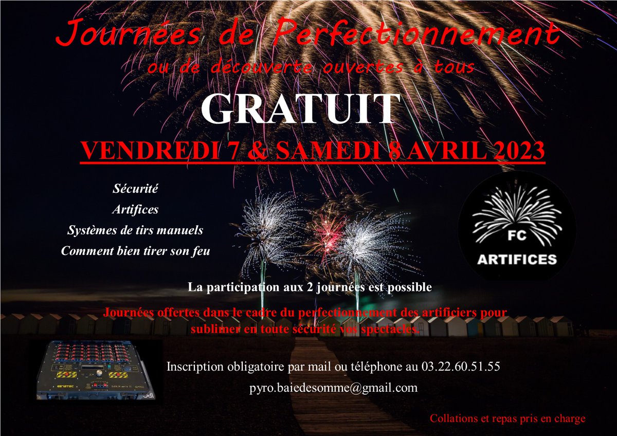 FC Artifices vous propose des Journées de Perfectionnement gratuites.

Inscription obligatoire