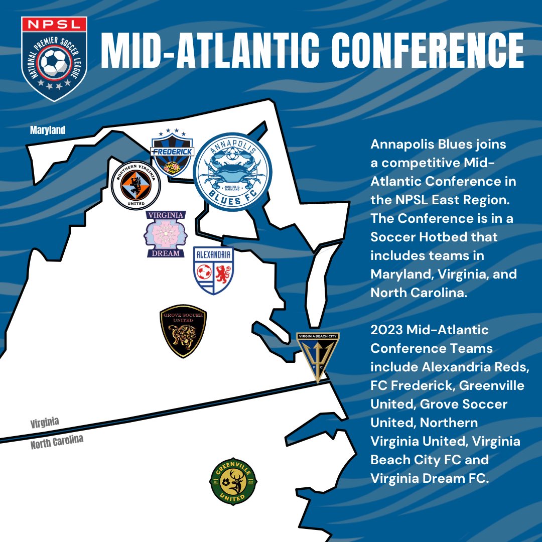 Annapolis Blues on Twitter "Here’s your 2023 NPSL MidAtlantic