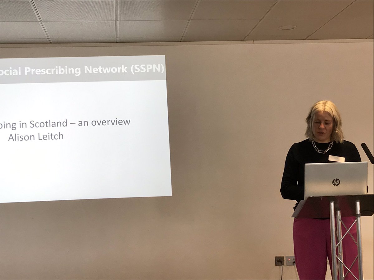 ScottishSPN's tweet photo. Alison from our steering group talking all things social prescribing and the importance of funding the 3rd sector at @scotsinghealth workshop #socialprescribing #linkworking #collaborativeworking @MareeToddMSP @HumzaYousaf https://t.co/cdilsVmzpz