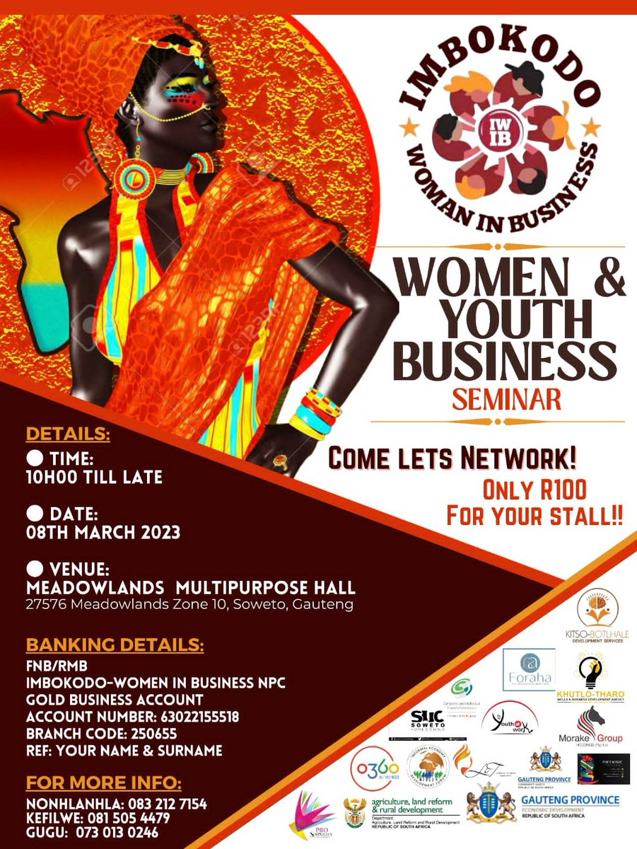 BizKasiApp's tweet photo. Women and Youth Business Seminar!
Meadowlands 08 March 2023 🔥🔥🔥 https://t.co/VfciGsqJTS