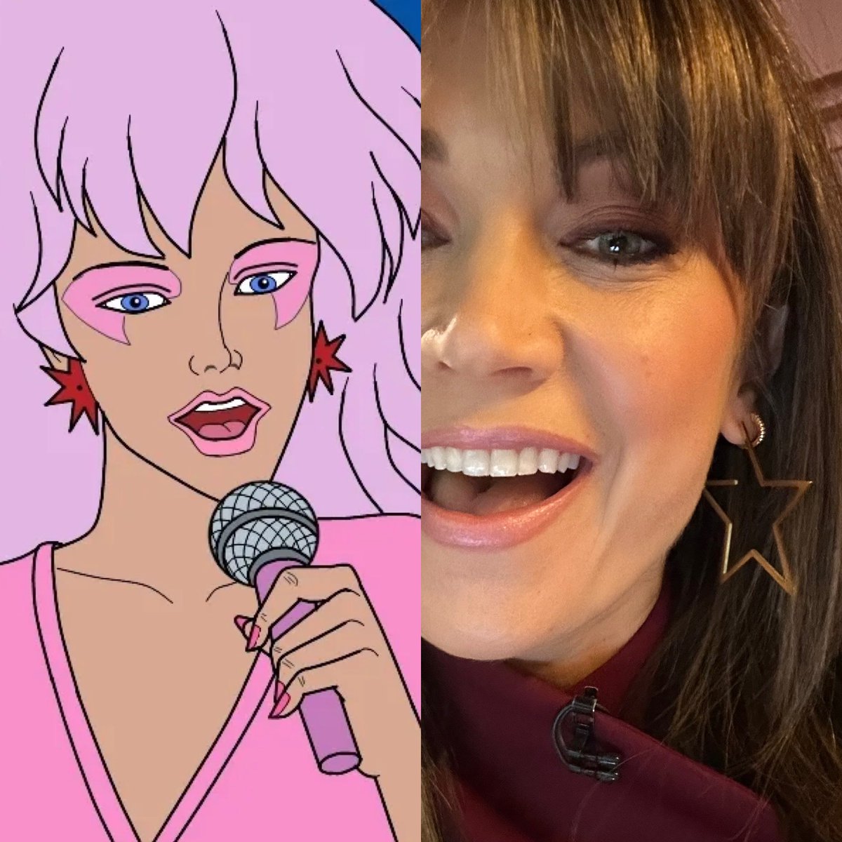 Ginger_Zee's tweet photo. Feeling the JEM vibes this morning! Who remembers? #ShowtimeSynergy #totallyoutrageous #jem https://t.co/RaasuhDff4