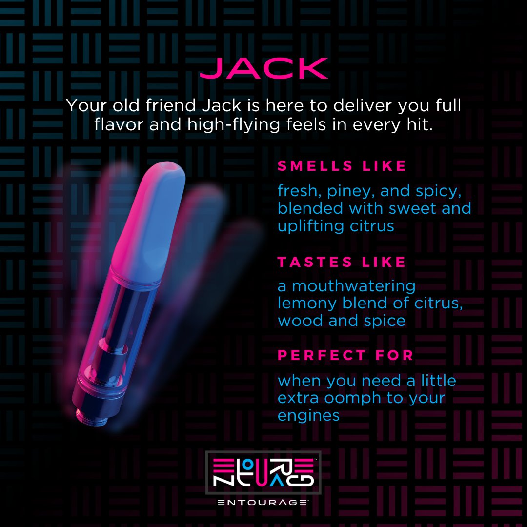 ayrflorida's tweet photo. Your old friend Jack is here to deliver you full flavor and high-flying feels😎 Only $25 for Entourage Jack 1g cartridges now until close! #EntourageVapes #InFullEffect [Offer valid on 3/7 only.] https://t.co/z4SONTSXGV