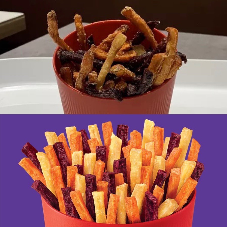🥔🍟 FLASH - Les #potatoes disparaissent pour faire place aux "frites de légumes" (carottes, panais, betteraves) à partir d’aujourd’hui chez Mcdonald’s, pour une durée de 3 à 4 semaines. (BFMTV) #Mcdonalds #Mcdo