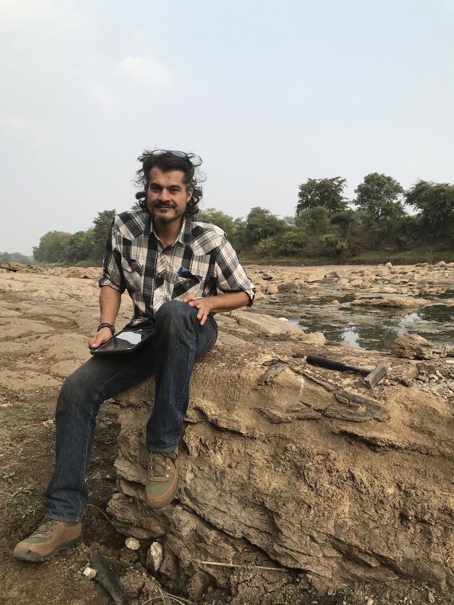 India Field Update! In Nagpur enjoying Holi festival, having just finished 2nd leg of our season near Jabalpur, MP. The first Indian dinosaurs ever reported (1828) are from the MP site Bara Simla. The site remains important, but we were in MP to visit a site we found in 2019.🧵