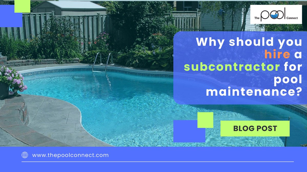 pool_connect's tweet photo. Read our latest blog post Why you should hire a subcontractor for pool maintenance? Click on this link- https://t.co/CG7mDl25o1
#poolmaintenance #subcontractor #thepoolconnect #professionalhelp #timesaving #qualitywork #stressreduction #homeownership #poolupkeep #poolcleaning https://t.co/h8ByUTRBKg