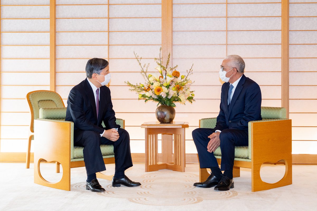 Parlement_ma's tweet photo. 🇲🇦 🇯🇵 HIM Emperor Naruhito of Japan Receives Speaker of the House of Representatives
@Parlement_ma @RTalbiAlami 
https://t.co/uQnsEKeajN https://t.co/icpirlzS4p