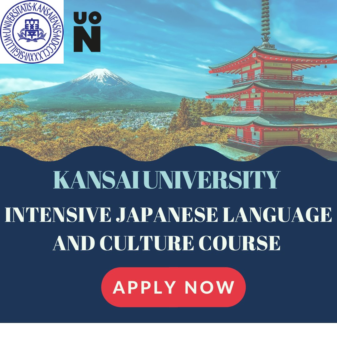 If you're interested in studying in Japan over the summer, the International Office is partnering with Kansai University to offer a variety of summer schemes.

See their post for more information:
ow.ly/OM2350N9xV4

#UON #Uninorthants #SummerProgrammes