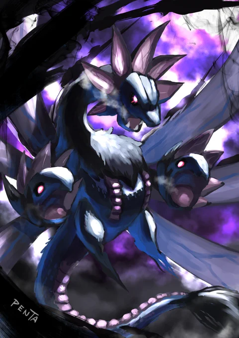 Hydreigon.#ポケモン版深夜の真剣お絵描き60分一本勝負 