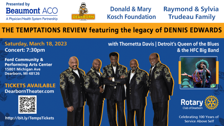 THE TEMPTATIONS REVIEW featuring the legacy of DENNIS EDWARDS are coming to Dearborn on March 18. Get your tickets by going to dearborntheater.com/events/1000483…