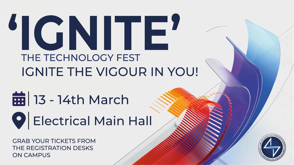 csuetp's tweet photo. Are you ready to ignite your passion for technology? Then don’t miss Ignite Techfest, a 2-day event organized by the Computer Society that features exciting e-gaming and tech modules.  Register now and join us for Ignite Techfest from 13 to 14th March at Electrical Main Hall. https://t.co/Vgj7bw5S1v