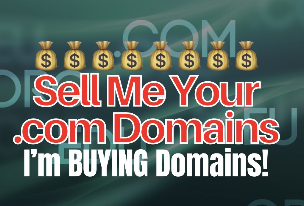 I’m BUYING #Domains if you want to wholesale!

📥 respond below with domain & wholesale asking price in USD👇

👇CRITERIA👇
✅ .com ONLY
✅ 3L, 4L, or 1-2 words ONLY
✅ English only & words must make sense in right order
✅ #ExactMatch #Brandables #RealEstate #Business
🚫 NO
