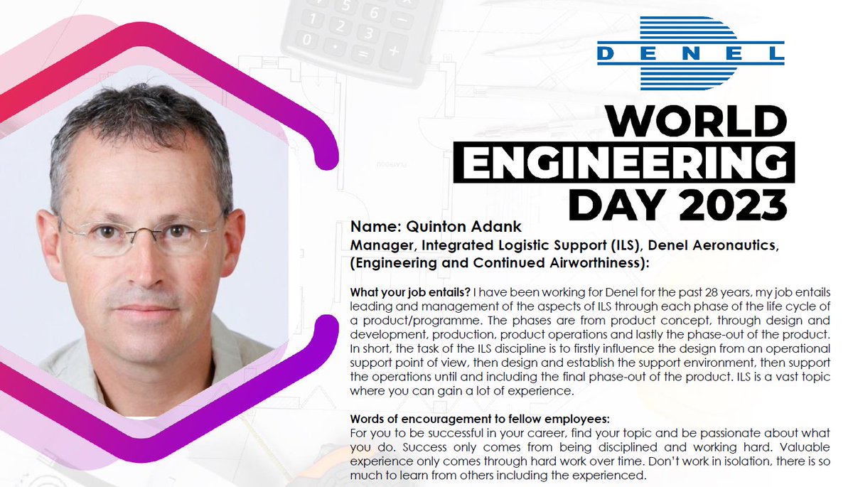 DenelSOC's tweet image. Denel celebrates World Engineering Day!

#worldengineeringday2023
#engineering