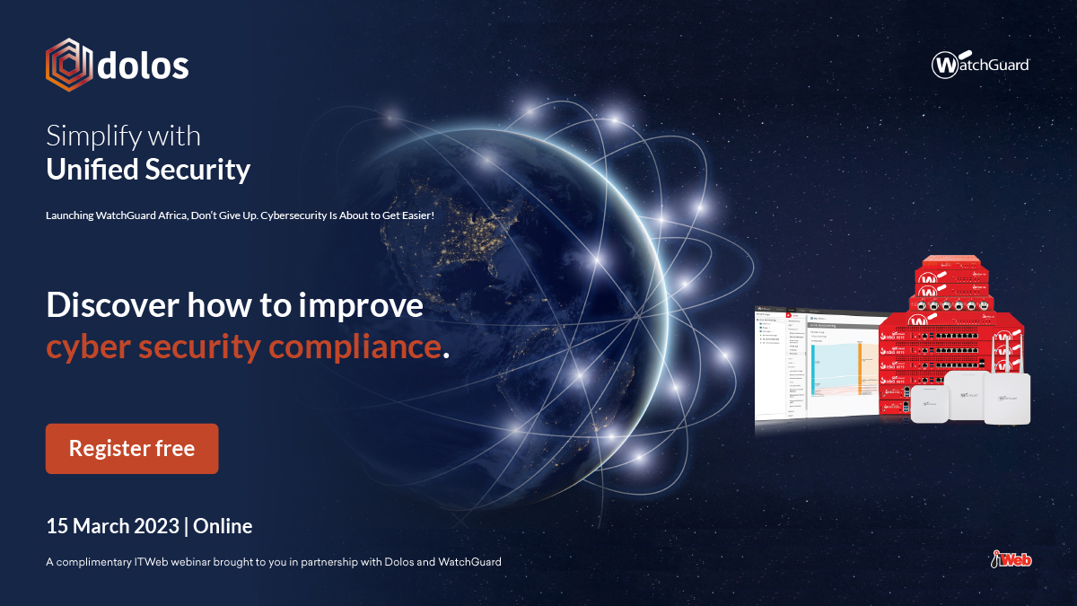 dolosafrica's tweet photo. Join #Dolos and #ITWeb for the live #virtuallaunch of #WatchGuardAfrica. Discover how to simplify and improve your #cybersecurity with #WatchGuard’s #UnifiedSecurityPlatform. Please click on this link to register: https://t.co/G31NQHxzBw https://t.co/eMQWIhFkKL