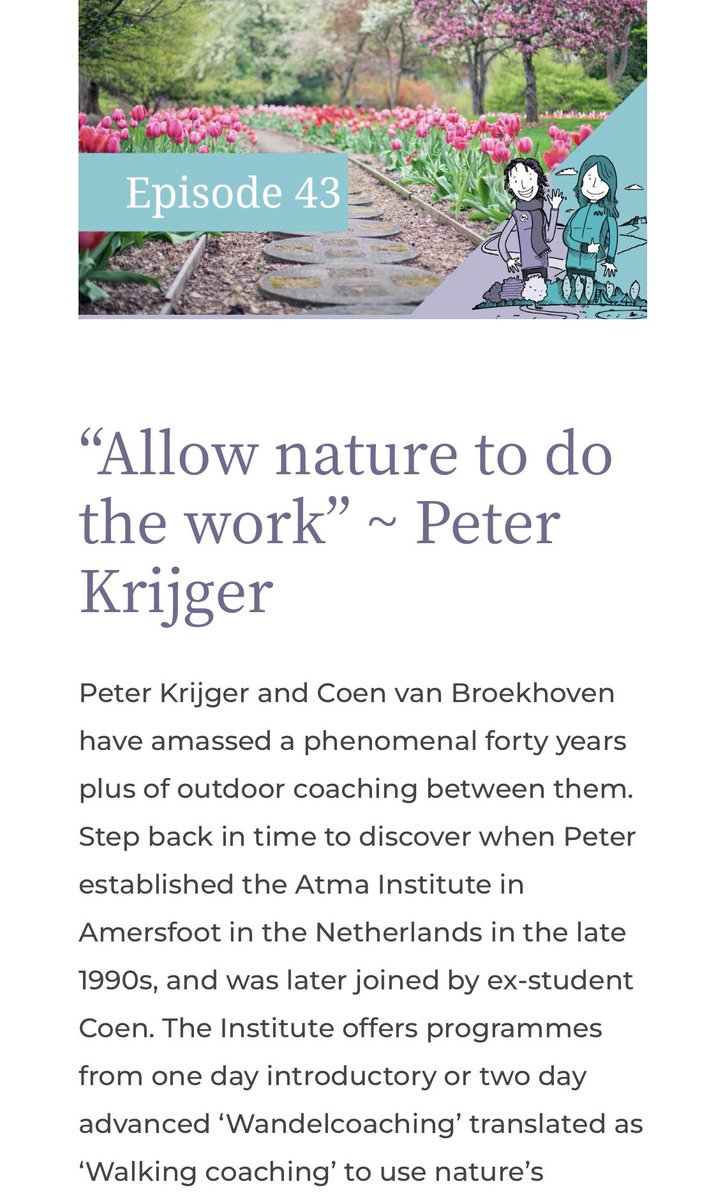 🌳 New #coaching outdoors #podcast episode 🌎 

Join the dynamic Dutch duo Peter &amp; Coen from the <a href="/AtmaInstituut/">Atma Instituut</a> 

Hear stories of dead birds, trees amongst the forest, sovereign men the power of #nature as a 2nd coach 

coaching-outdoors.com/episode-43-coe…