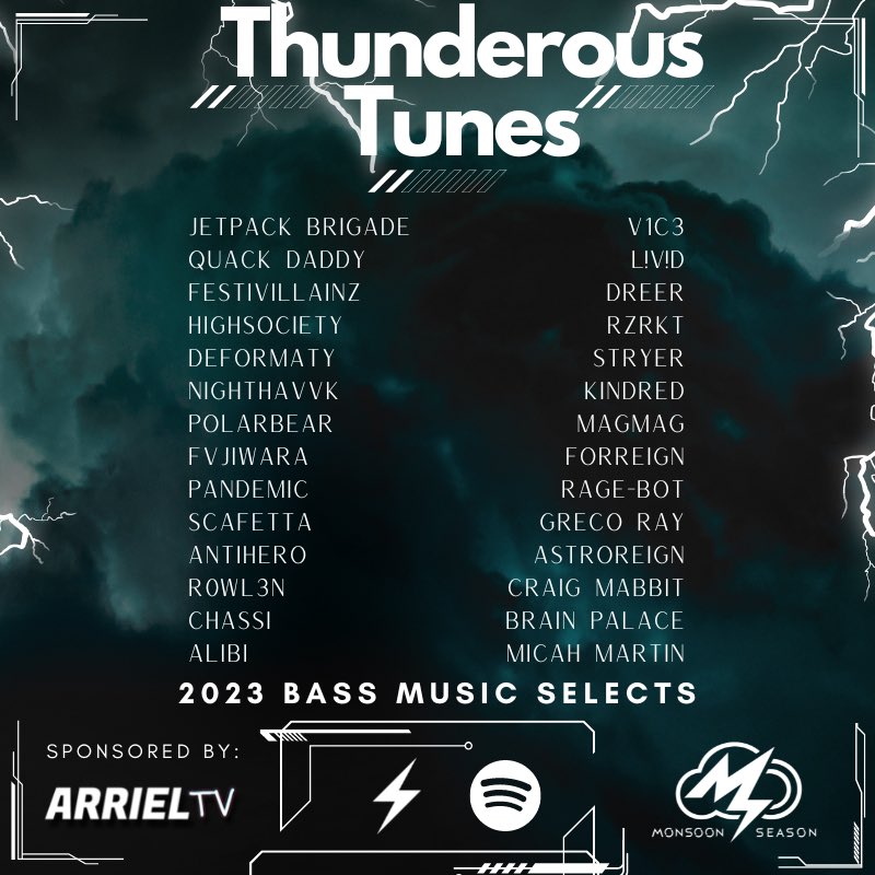 MonsoonSeasonUS's tweet photo. ⚡️ PLAYLIST UPDATE ⚡️

Follow us on #Spotify to immerse yourselves in the most thunderous tunes from today’s rising bass music producers! 

🔗: https://t.co/rNagqoEFuF https://t.co/TLPgNMpAKy