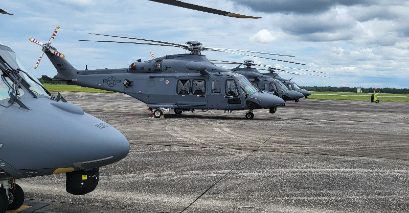 BoeingDefense's tweet photo. The future of missile security is coming.

Thank you, @USAirForce, for an initial production contract for 13 MH-139 Grey Wolf aircraft and training and support services. Together with @LDO_Helicopters, we’re bringing the #MH139 one step closer to entering service. #AFAColorado