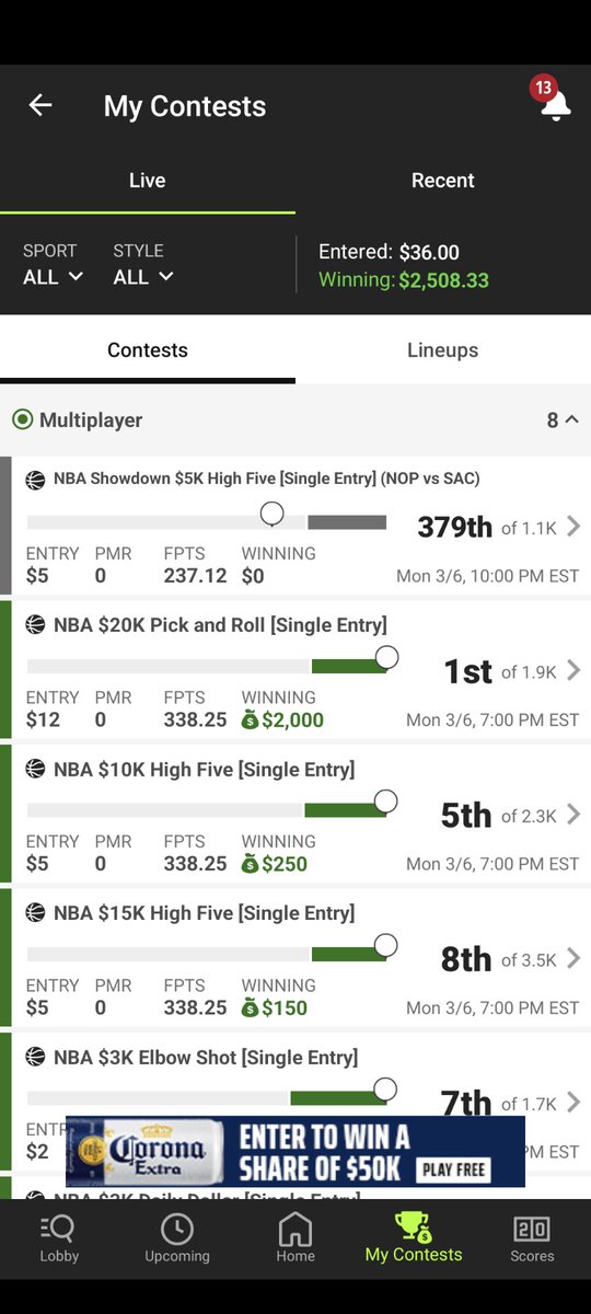 TrenchZombie's tweet photo. @DFITakeover @JustinMacmahan big NBA night with help from the #DFITakeover war room and injury update articles https://t.co/wzHjgJTF85