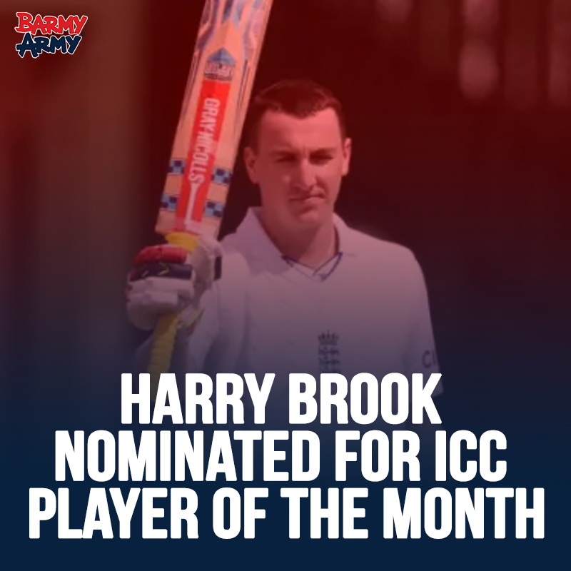 TheBarmyArmy's tweet photo. Harry Brook nominated for ICC Player of the Month in February 👏 https://t.co/OyAZ38xDRj