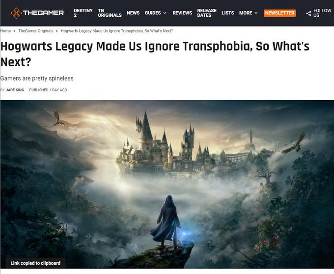 GiveMeBanHammer's tweet photo. While #HogwartsLegacyBoycott harassers continue to target streamers and Vtubers like #Pikamee #Pippa #Silvervale and even #Kobo
Trust the #gamejournalists to continue their smearing of gamers for making #HogwartsLegacy so successful.
You can almost taste the journo's vitriol https://t.co/DXyNNbFVmt