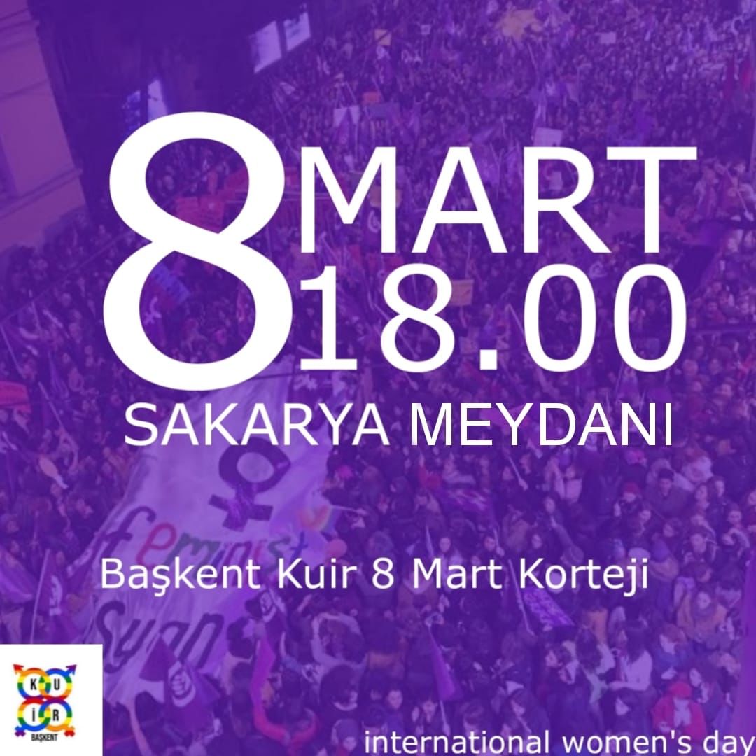 baskentkuir's tweet photo. 🔔8 Mart Çarşamba günü kadınlar ve lubunlar olarak bir araya geliyor haklarımızı savunuyoruz.♀️8 Mart'ta Kızılay Sakarya Meydanında'yız.🏳️‍🌈 Beraber geçmek isteyenler dm'den bizimle iletişime geçebilir.😊 https://t.co/FD7F8RORyW