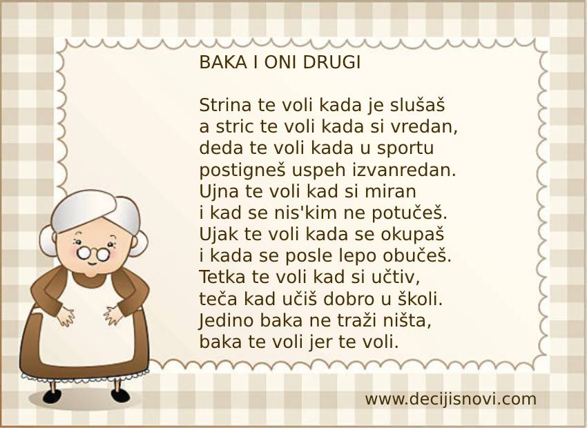 Pesma "Baka i oni drugi" pesnika Vlade Stojiljkovića.
decijisnovi.com/pesma-123
#decijisnovi #zadecu #pesmezadecu #škola #skolica #8mart #Danzena #mama #baka