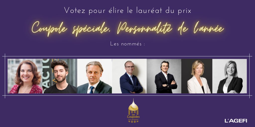 #CoupolesAgefi
Votez pour élire la personnalité de l’année dans la sélection et la distribution de fonds !
Découvrez les nommés et votez avant le 11 avril à 12h00 : bit.ly/3EOvXWr