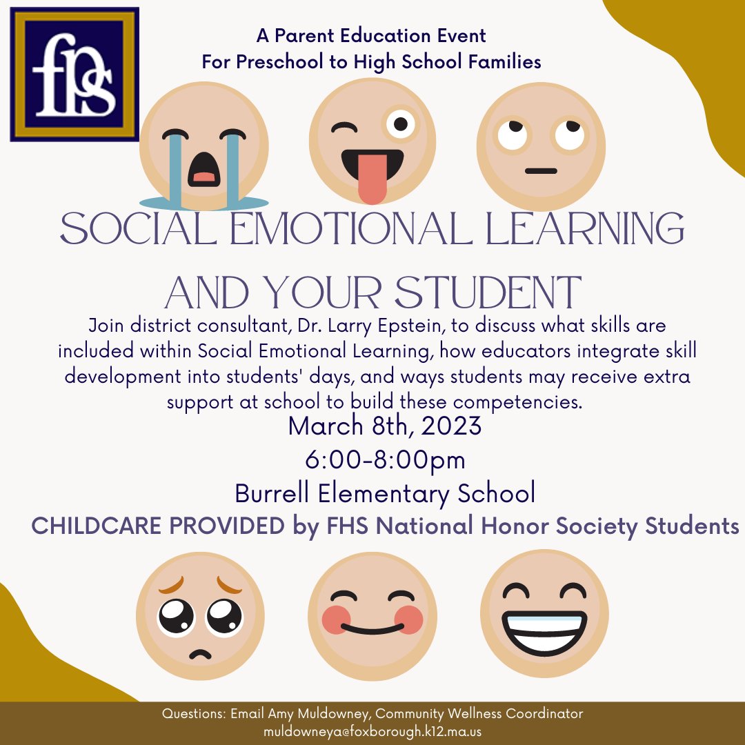 Amazing news <a href="/FoxboroughPS/">FoxboroughPS</a> families! Dr. Epstein's presentation will be livestreamed on FCATV.org/live tomorrow night. If you are not able to join us at the Burrell School (WITH CHILDCARE) please tune in at home.