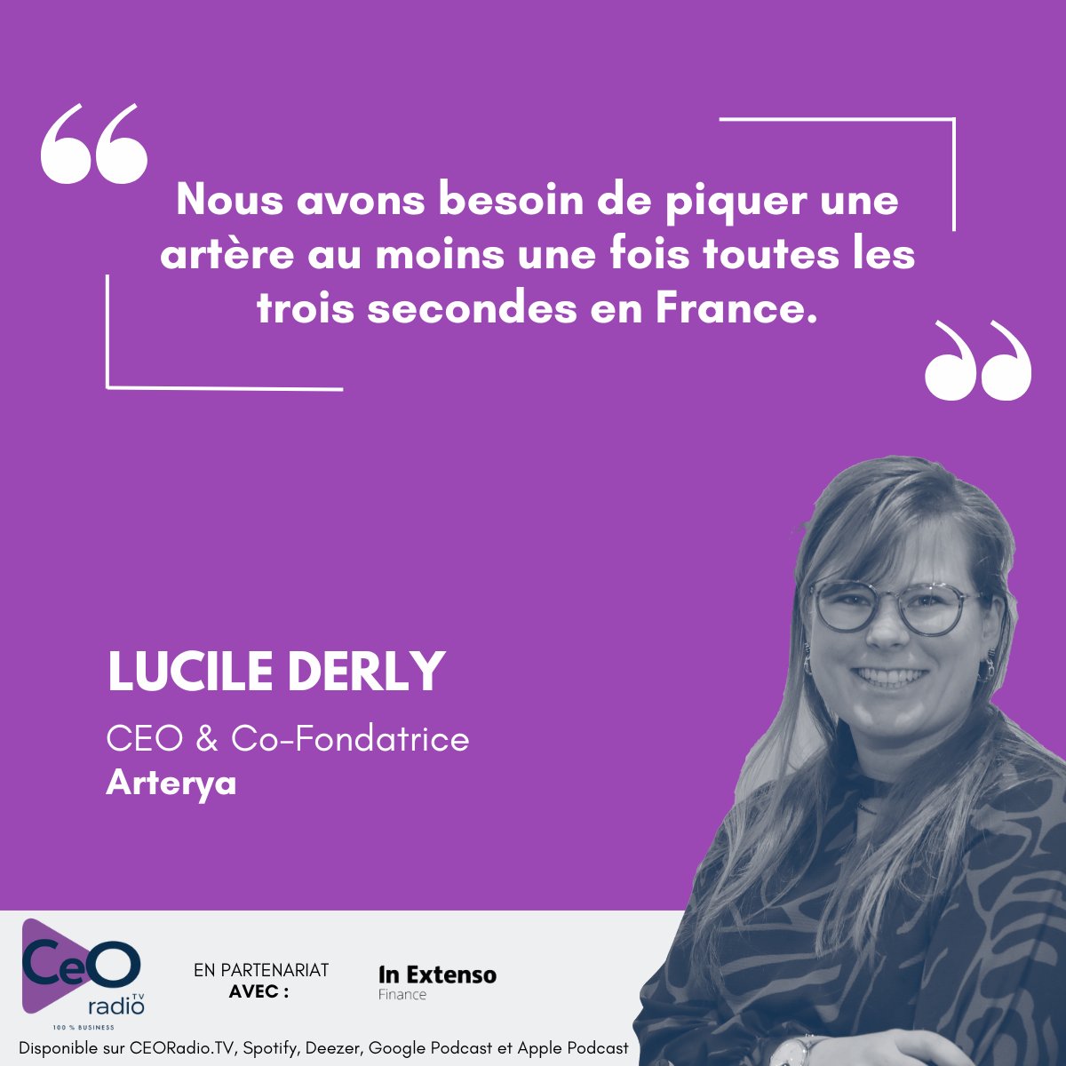 [INTERVIEW] 🎙️
🎧 Pour écouter : lnkd.in/eM3T6XbC

<a href="/AlainMarty_AM/">Alain Marty</a> interviewe <a href="/lucile_derly/">Lucile Derly #CES2023</a>, CEO et Co-Fondatrice de <a href="/contactArterya/">Arterya</a>  sur #CEOradio.
 
En partenariat avec <a href="/InExtensoFT/">In Extenso Finance</a>.

Retrouvez tous nos #podcasts sur lnkd.in/dFfAygS,  #Apple et #Spotify.