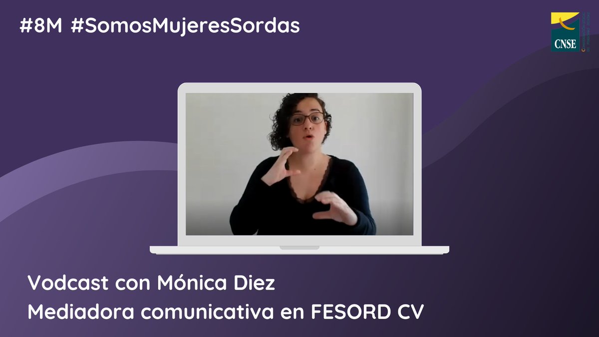 CNSEinfo's tweet photo. Cerramos el ciclo de los vodcasts del #8M con Mónica Diez, mediadora comunicativa en @Fesord 

🎞️: https://t.co/ttMgPLw1vX

#8M #SomosMujeresSordas https://t.co/ZQsQA362vs