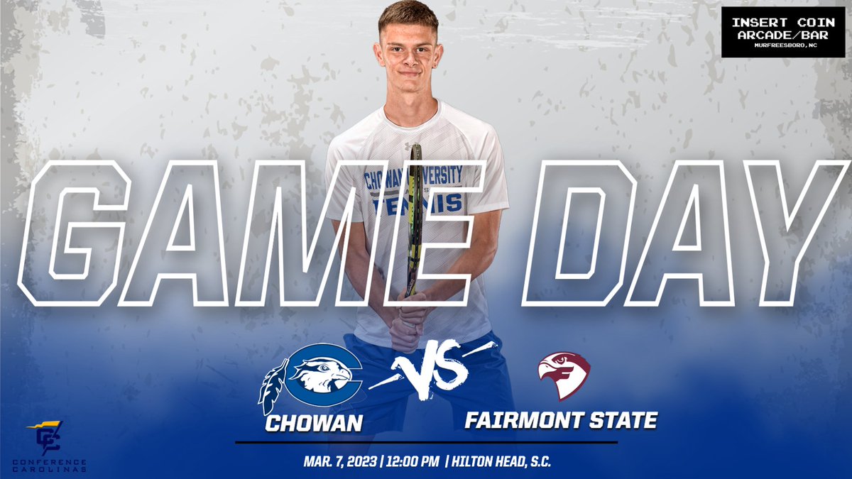 Chowan MTEN takes on Fairmont State
Presented by: Insert Coin Arcade
🎾 Chowan MTEN vs Fairmont State🎾
📍 Hilton Head, S.C.
⌚ 12:00pm