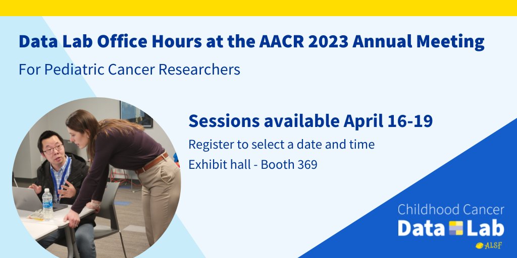 Will we see you at the @AACR Annual Meeting in Orlando next month? We're holding office hours! Schedule a 1:1 session to discuss your scientific questions and #PediatricCancer data difficulties with our team. #AACR23 Learn more and register👉 bit.ly/3JlmQz0