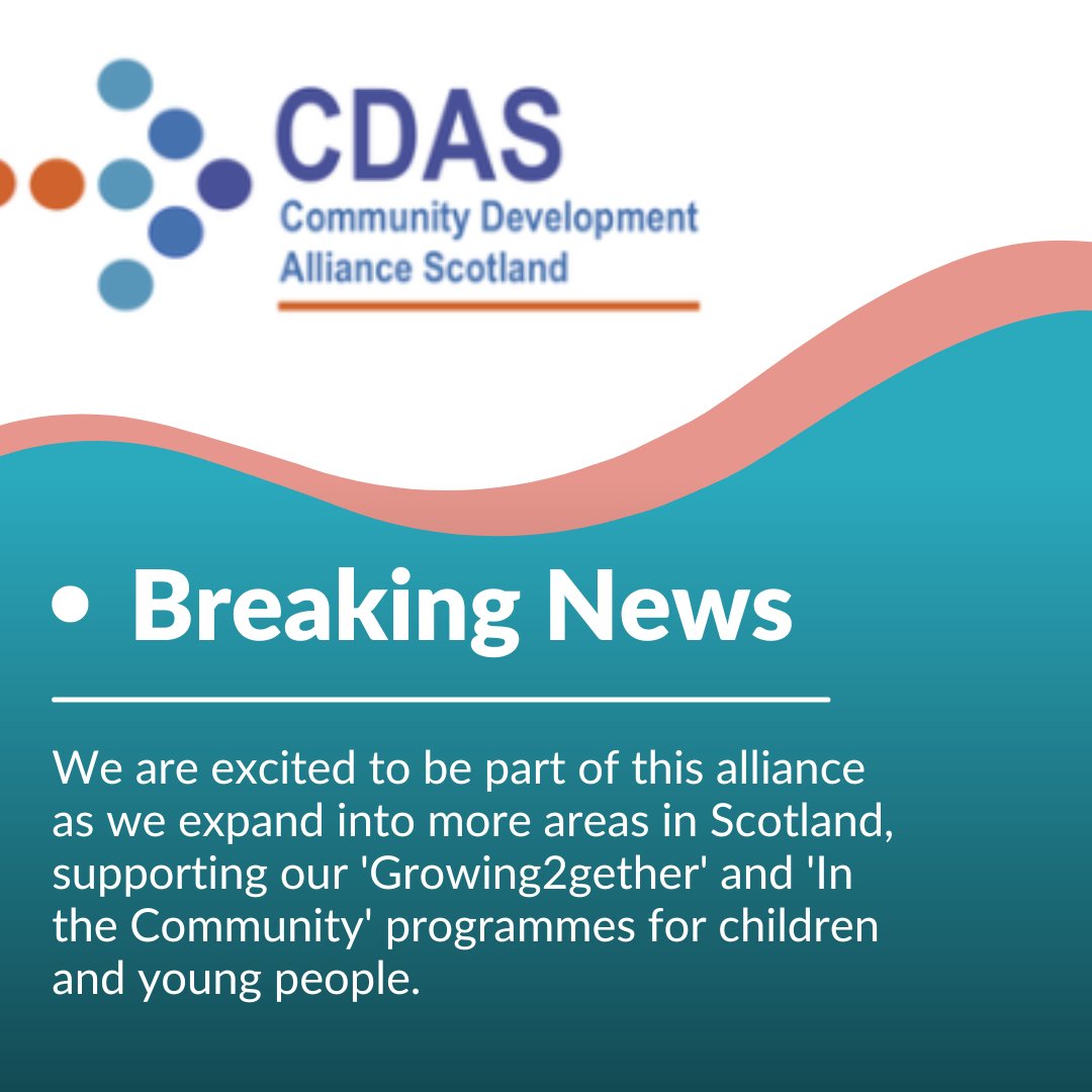 Growing2gether is delighted to become a member of @cdascotland. We are excited to be part of this alliance as we expand into more areas in Scotland, supporting our 'Growing2gether' and 'In the Community' programmes for children and young people.