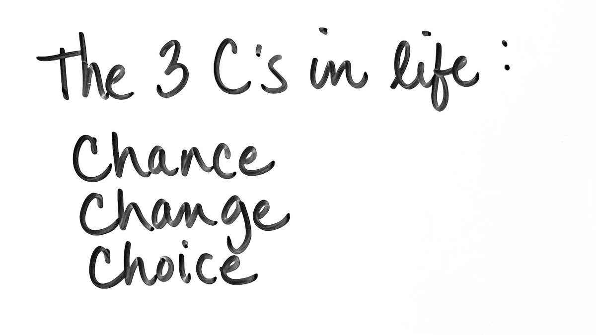 WhtBoardWisdom's tweet photo. The 3 C’s in life: 
Chance
Change
Choice
#whiteboardwisdom #WordsOfWisdom #tuesdaymotivations https://t.co/ntq3Xc1YVf