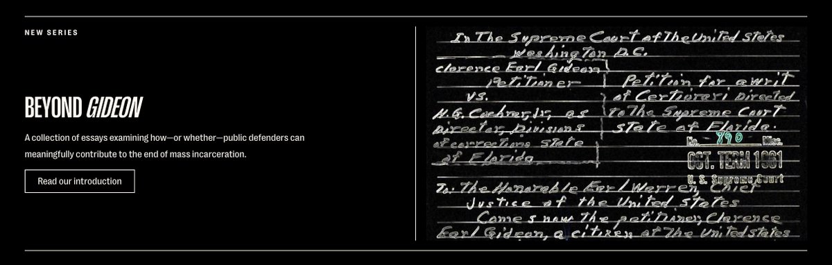 Public defenders are among the closest to the people and communities harmed by mass incarceration. On the occasion of the sixtieth anniversary of Gideon v. Wainwright, we're launching a series examining their role in how to get out of the current crisis. inquest.org/beyond-gideon/