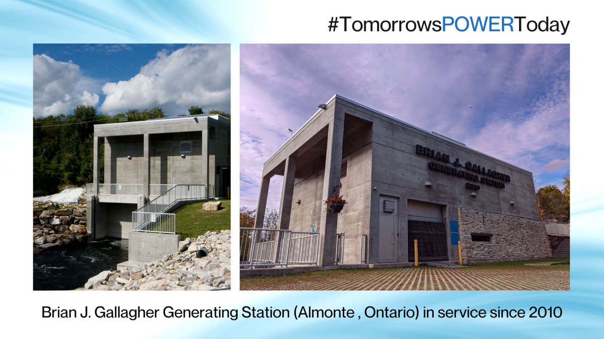In many towns across Ontario, the very identity of the community is inextricably linked with the generation of electricity from falling water. Brian J. Gallagher GS, owned by <a href="/MissRiverPower/">Miss. River Power</a>, carries on the proud tradition of #waterpower in Almonte. #TomorrowsPowerToday